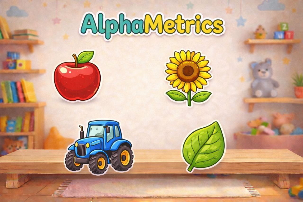 Категоризация: яблоко, цветок, трактор, лист